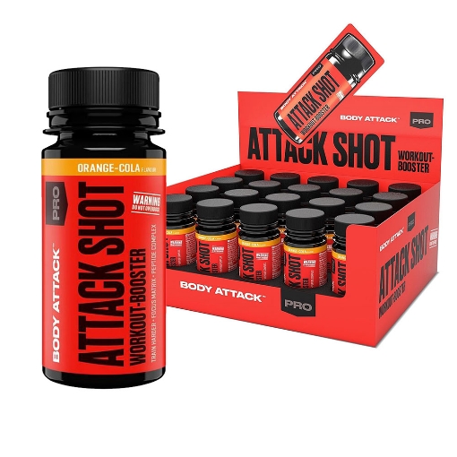 Picture of ATTACK SHOTS 20 x 60ml - Orange/ Cola 